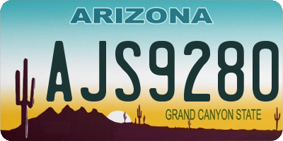 AZ license plate AJS9280