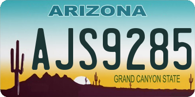 AZ license plate AJS9285