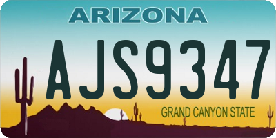 AZ license plate AJS9347