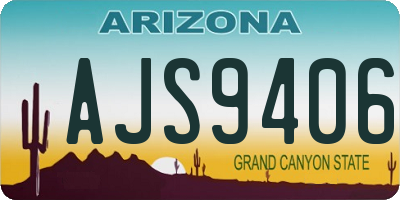 AZ license plate AJS9406