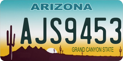 AZ license plate AJS9453