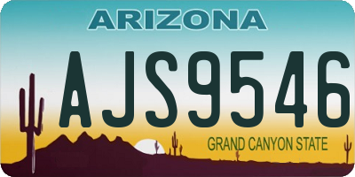 AZ license plate AJS9546
