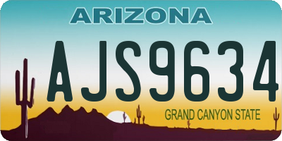 AZ license plate AJS9634