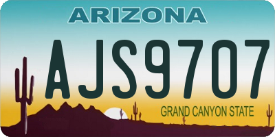 AZ license plate AJS9707