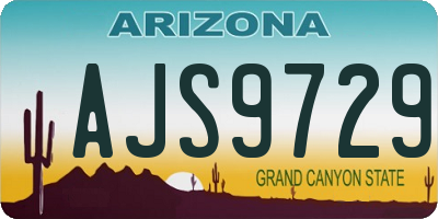 AZ license plate AJS9729