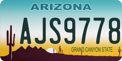 AZ license plate AJS9778
