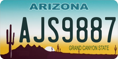 AZ license plate AJS9887