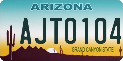 AZ license plate AJT0104