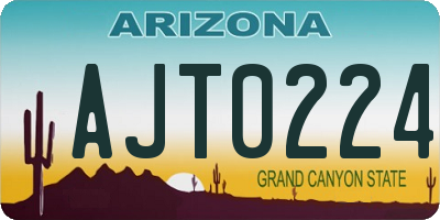 AZ license plate AJT0224