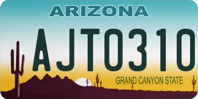 AZ license plate AJT0310