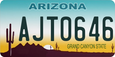 AZ license plate AJT0646