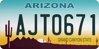 AZ license plate AJT0671