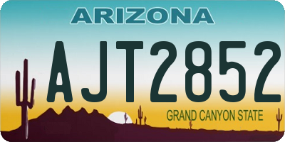 AZ license plate AJT2852