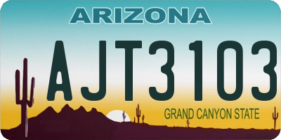 AZ license plate AJT3103
