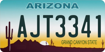 AZ license plate AJT3341