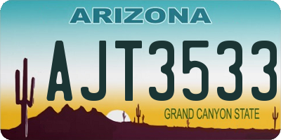 AZ license plate AJT3533