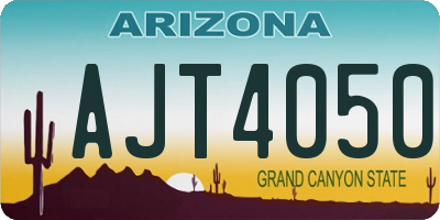 AZ license plate AJT4050