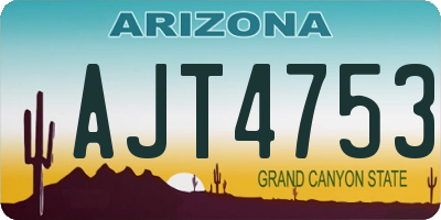 AZ license plate AJT4753