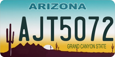 AZ license plate AJT5072
