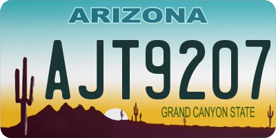 AZ license plate AJT9207