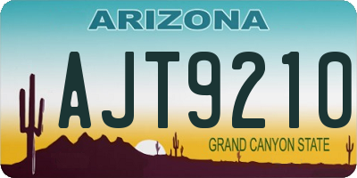 AZ license plate AJT9210