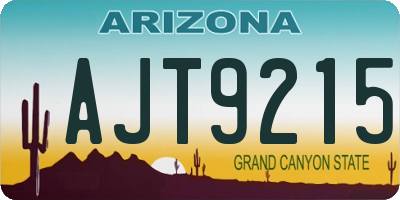 AZ license plate AJT9215