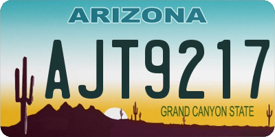 AZ license plate AJT9217
