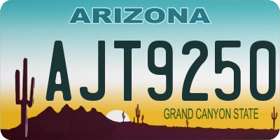 AZ license plate AJT9250