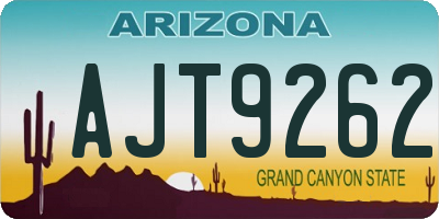 AZ license plate AJT9262