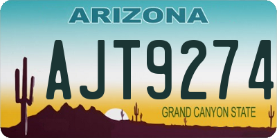 AZ license plate AJT9274