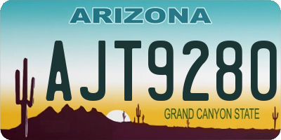 AZ license plate AJT9280
