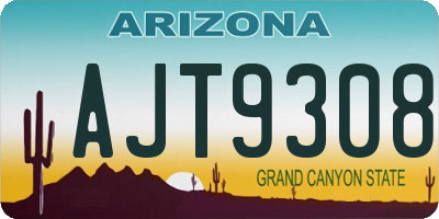 AZ license plate AJT9308