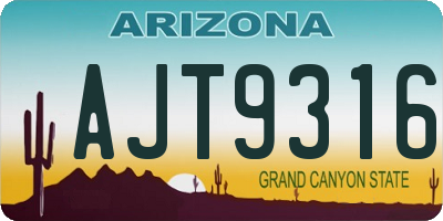 AZ license plate AJT9316