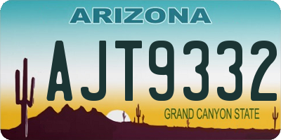 AZ license plate AJT9332