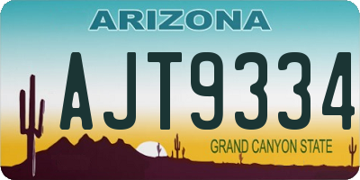 AZ license plate AJT9334