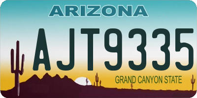 AZ license plate AJT9335