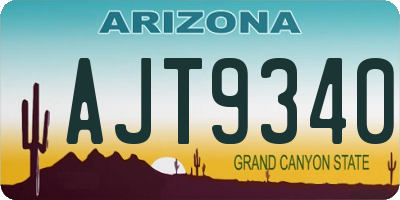 AZ license plate AJT9340
