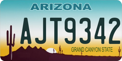 AZ license plate AJT9342