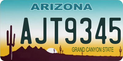 AZ license plate AJT9345