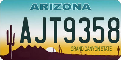 AZ license plate AJT9358