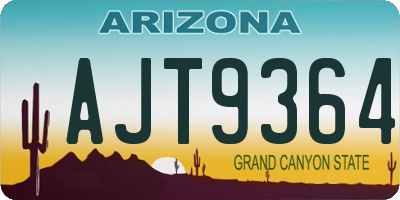 AZ license plate AJT9364
