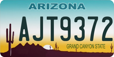 AZ license plate AJT9372