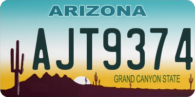 AZ license plate AJT9374
