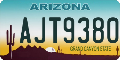 AZ license plate AJT9380