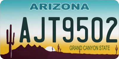 AZ license plate AJT9502