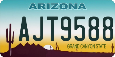 AZ license plate AJT9588