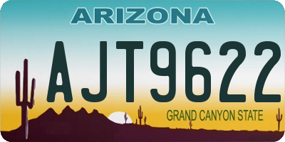 AZ license plate AJT9622