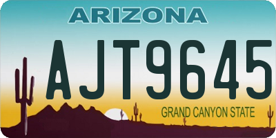 AZ license plate AJT9645