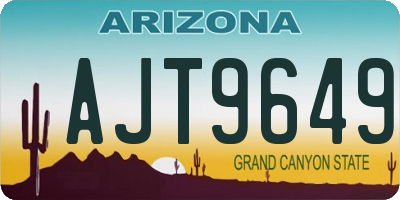 AZ license plate AJT9649