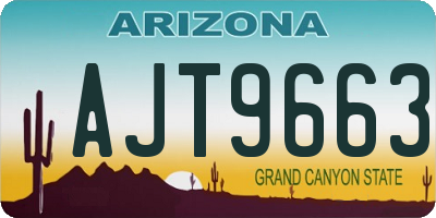 AZ license plate AJT9663